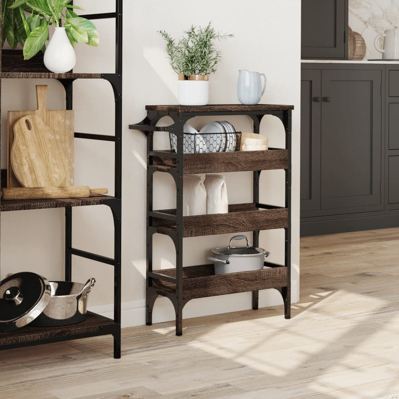 Kitchen Trolley Brown Oak 53x20x76 cm Engineered Wood