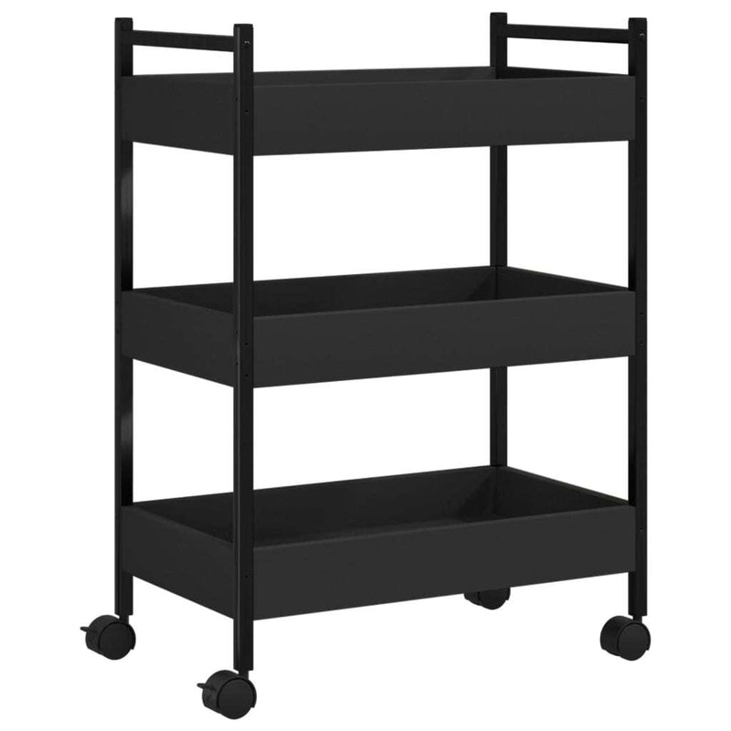 Kitchen Trolley Black 50x30x70 cm Engineered Wood