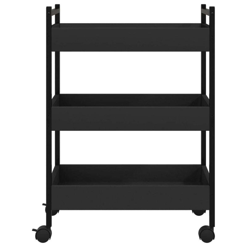 Kitchen Trolley Black 50x30x70 cm Engineered Wood