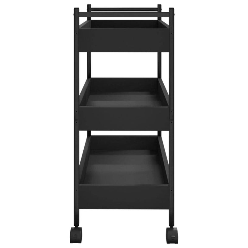 Kitchen Trolley Black 50x30x70 cm Engineered Wood