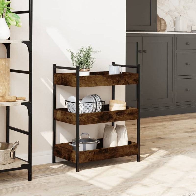 Kitchen Trolley Smoked Oak 50x30x70 cm Engineered Wood