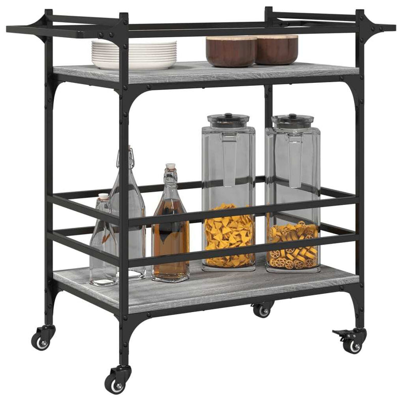 Kitchen Trolley Grey Sonoma 82x40x78.5 cm Engineered Wood