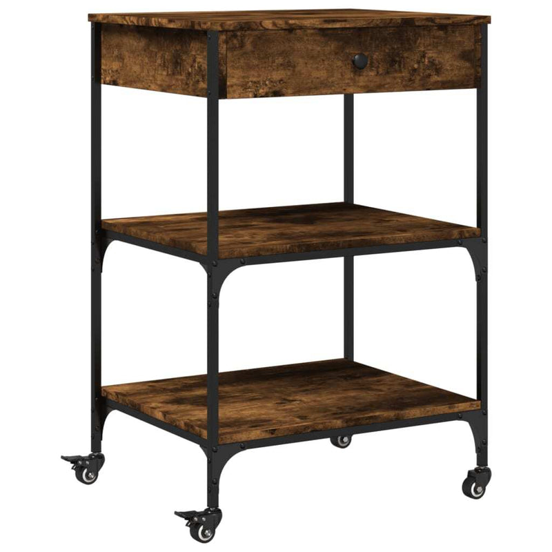 Kitchen Trolley Smoked Oak 60x48x89.5 cm Engineered Wood