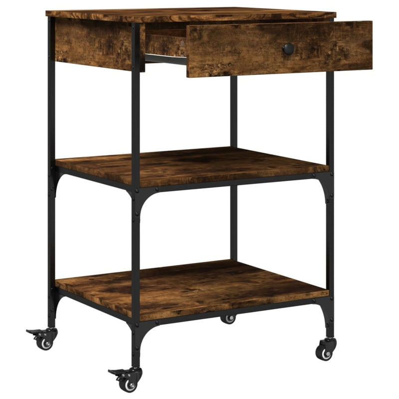 Kitchen Trolley Smoked Oak 60x48x89.5 cm Engineered Wood