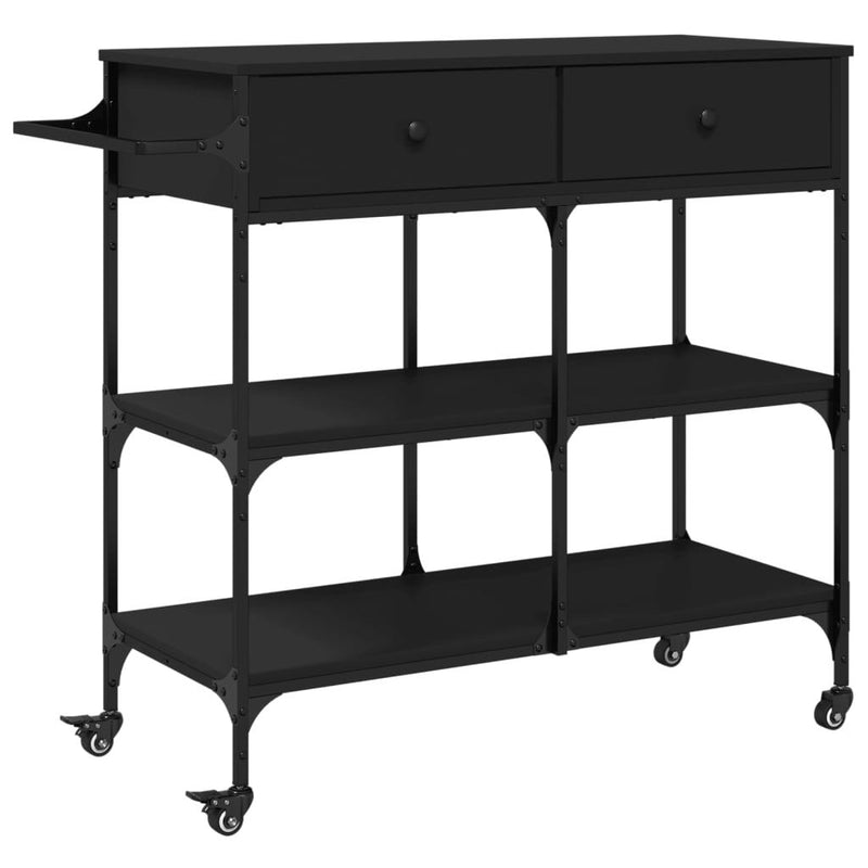 Kitchen Trolley Black 105x42x95 cm Engineered Wood