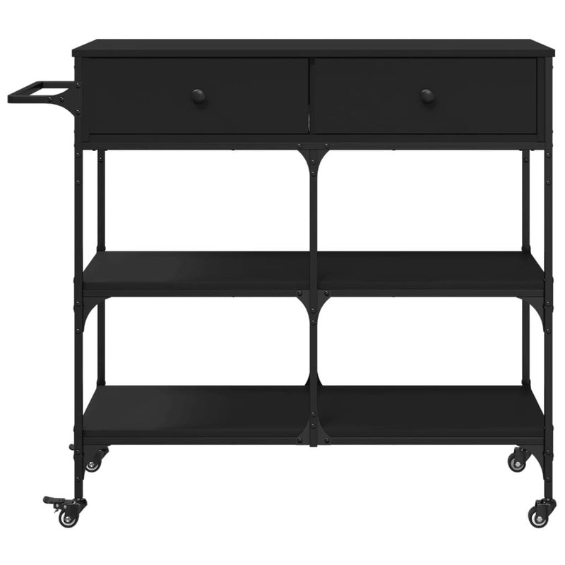 Kitchen Trolley Black 105x42x95 cm Engineered Wood