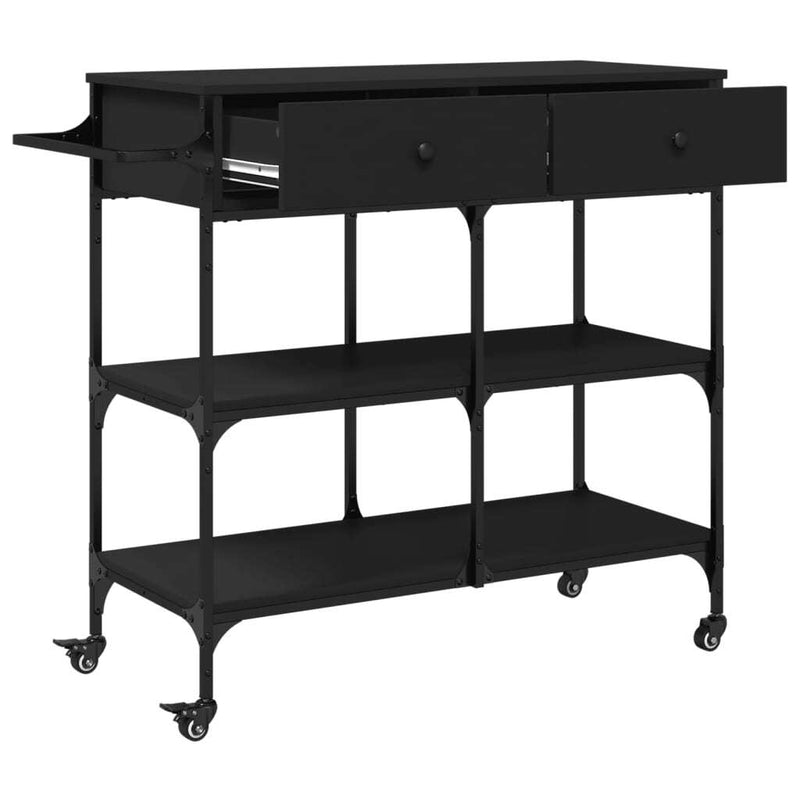 Kitchen Trolley Black 105x42x95 cm Engineered Wood