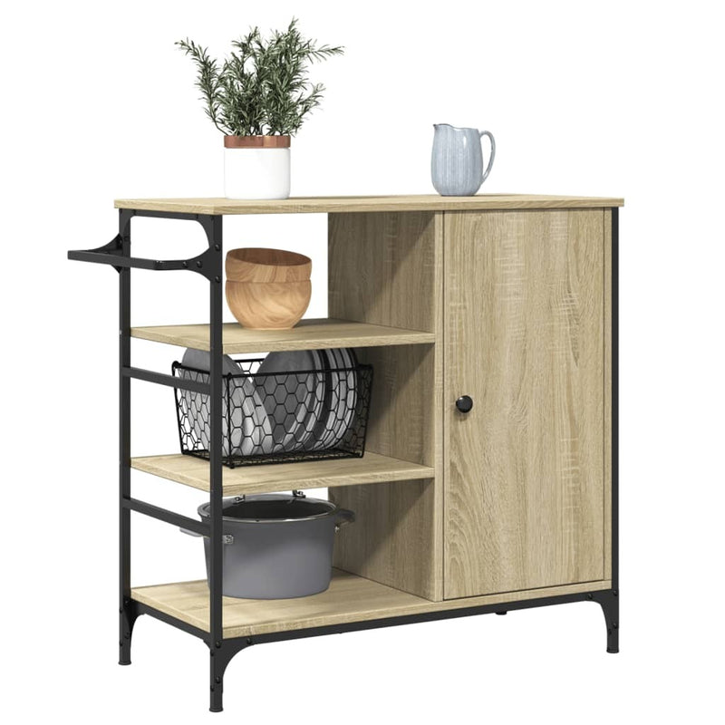 Kitchen Trolley Sonoma Oak 87.5x38.5x84.5 cm Engineered Wood