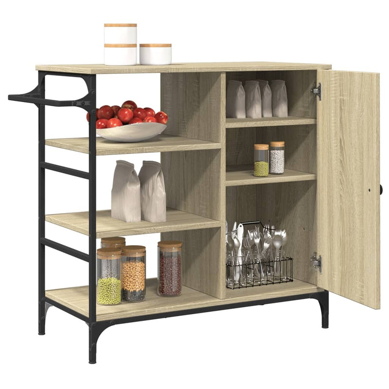 Kitchen Trolley Sonoma Oak 87.5x38.5x84.5 cm Engineered Wood