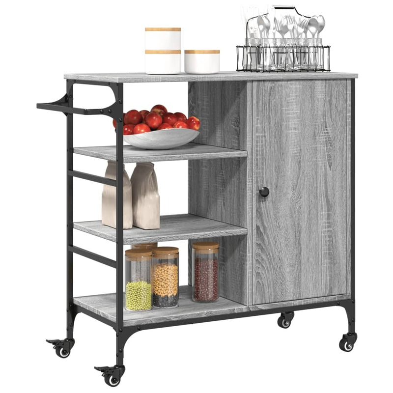 Kitchen Trolley Grey Sonoma 87.5x38.5x84.5 cm Engineered Wood