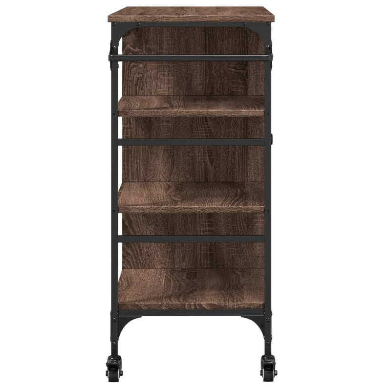 Kitchen Trolley Brown Oak 87.5x38.5x84.5 cm Engineered Wood