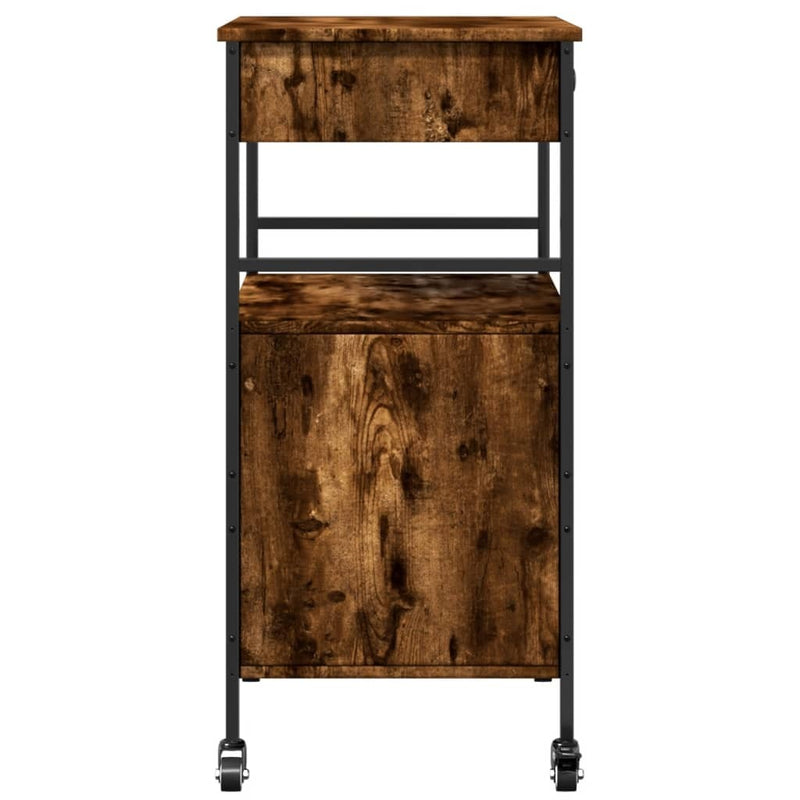 Kitchen Trolley Smoked Oak 56x43x89.5 cm Engineered Wood