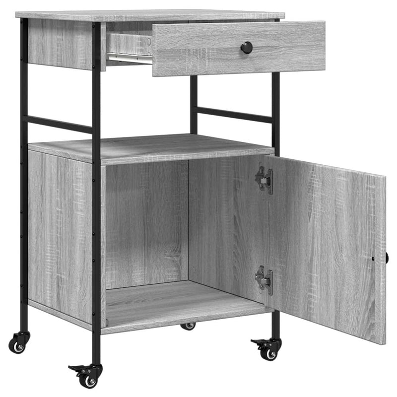 Kitchen Trolley Grey Sonoma 56x43x89.5 cm Engineered Wood