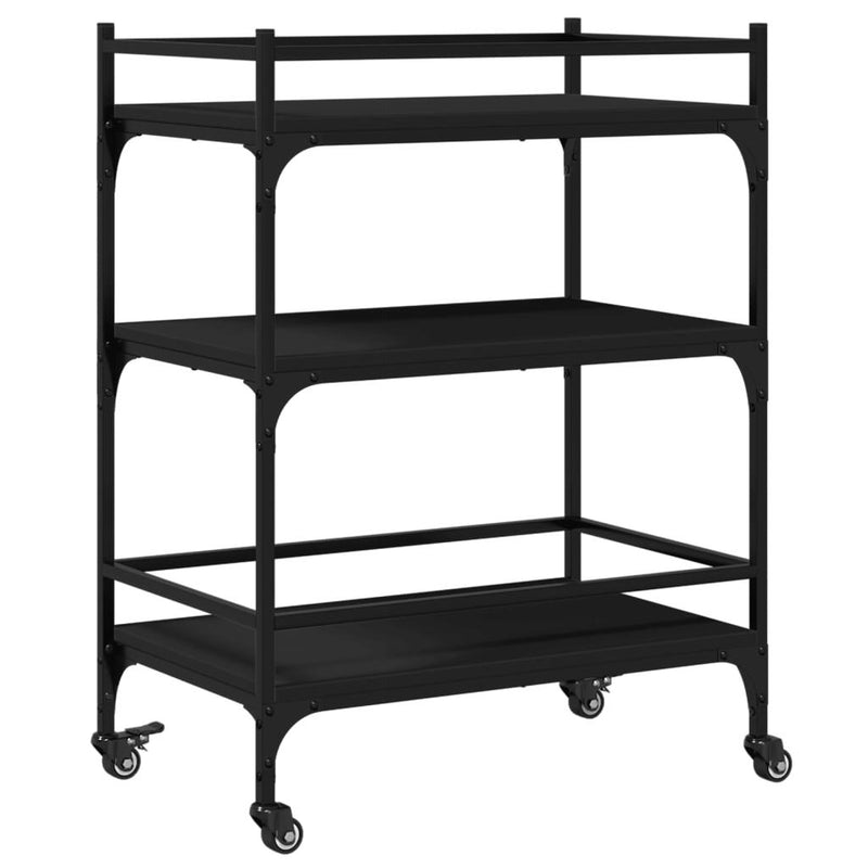 Kitchen Trolley Black 65x40x86.5 cm Engineered Wood