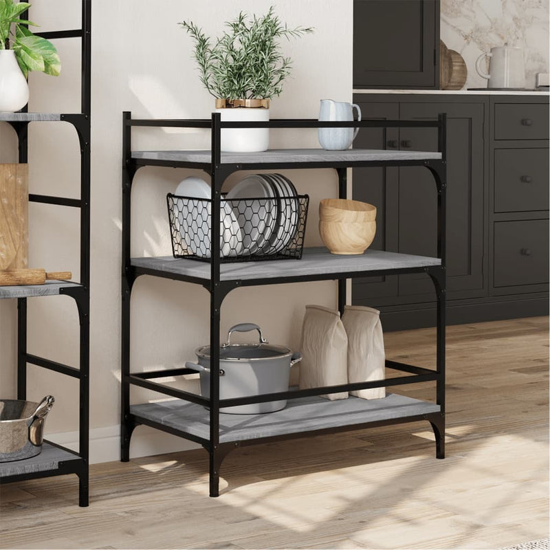 Kitchen Trolley Grey Sonoma 65x40x86.5 cm Engineered Wood