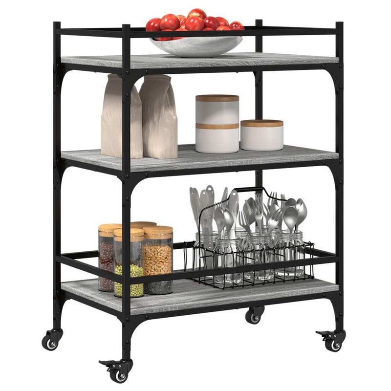 Kitchen Trolley Grey Sonoma 65x40x86.5 cm Engineered Wood