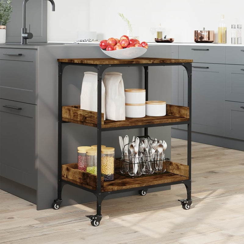 Kitchen Trolley Smoked Oak 60x41x80.5 cm Engineered Wood