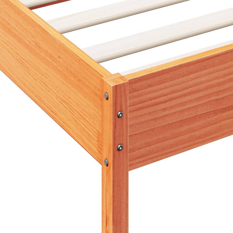 Bed Frame without Mattress Wax Brown 100x200 cm Solid Wood Pine