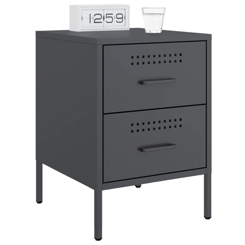 Bedside Cabinets 2 pcs Anthracite 36x39x50.5 cm Steel