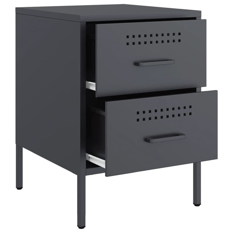 Bedside Cabinets 2 pcs Anthracite 36x39x50.5 cm Steel