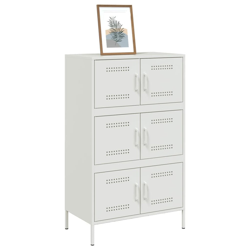 Highboard White 68x39x113 cm Steel