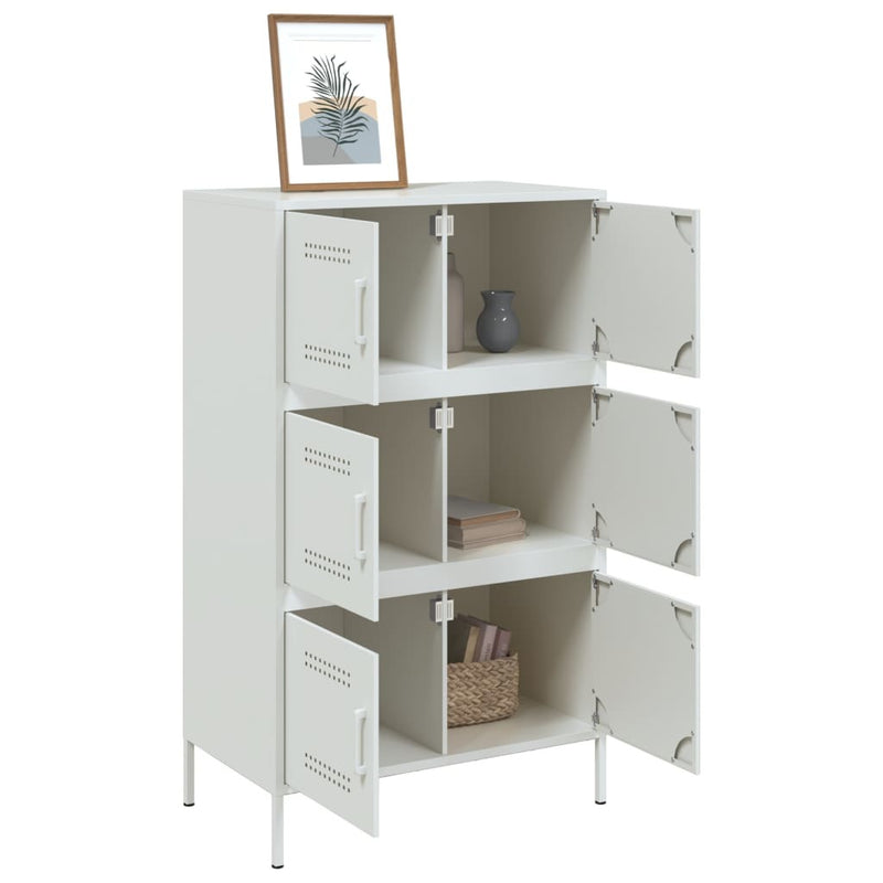 Highboard White 68x39x113 cm Steel