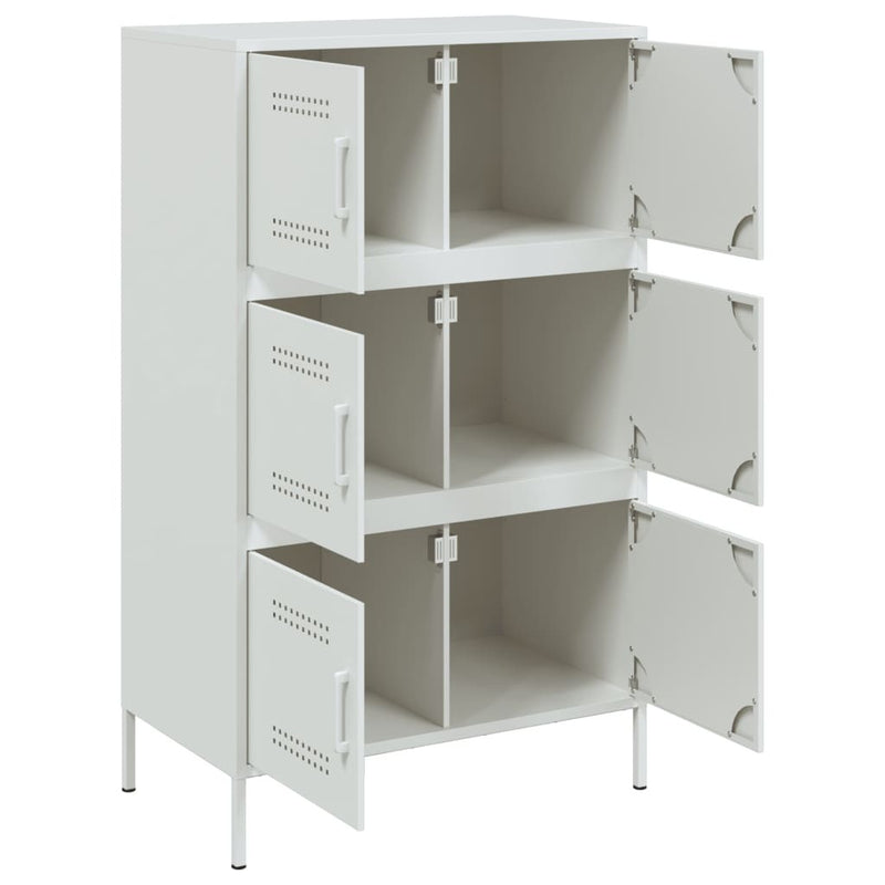 Highboard White 68x39x113 cm Steel