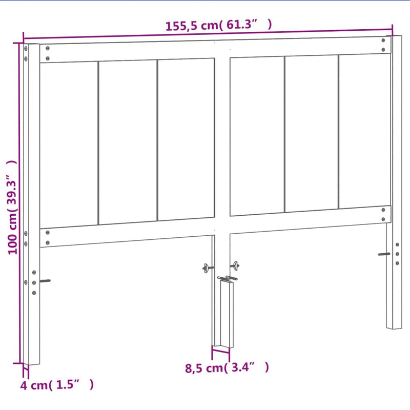 Headboard Wax Brown 150 cm Solid Wood Pine