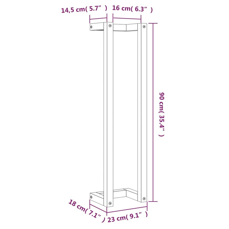 Towel Rack Wax Brown 23x18x90 cm Solid Wood Pine