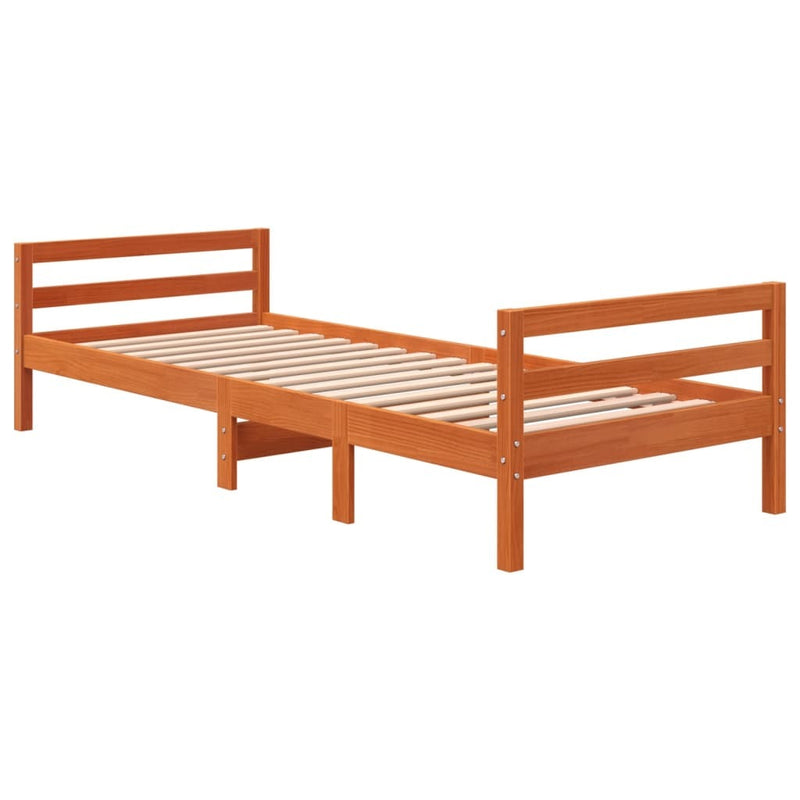 Bed Frame without Mattress Wax Brown 80x200 cm Solid Wood Pine