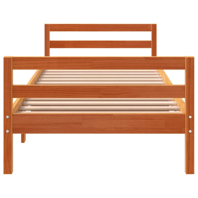 Bed Frame without Mattress Wax Brown 80x200 cm Solid Wood Pine