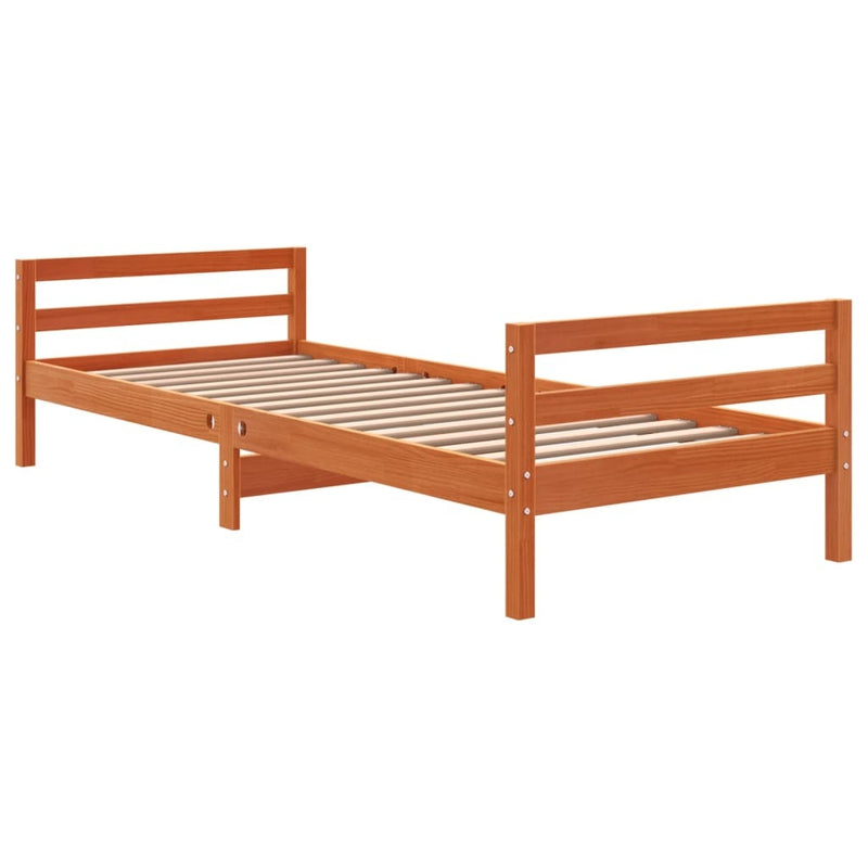 Bed Frame without Mattress Wax Brown 80x200 cm Solid Wood Pine