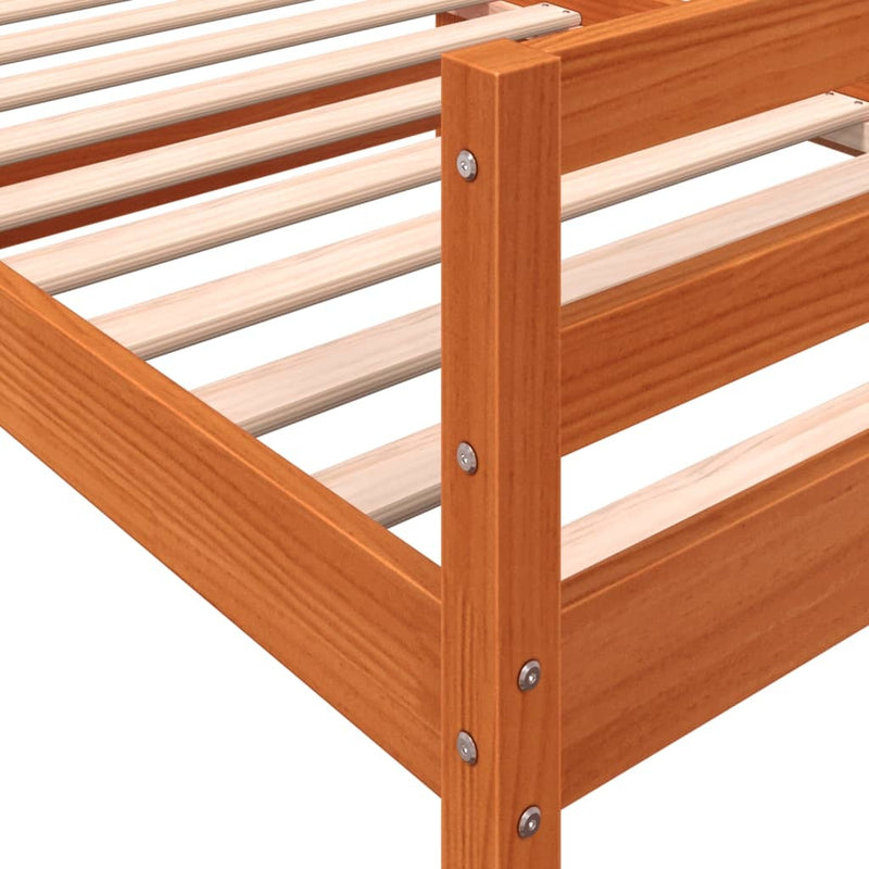 Bed Frame without Mattress Wax Brown 80x200 cm Solid Wood Pine