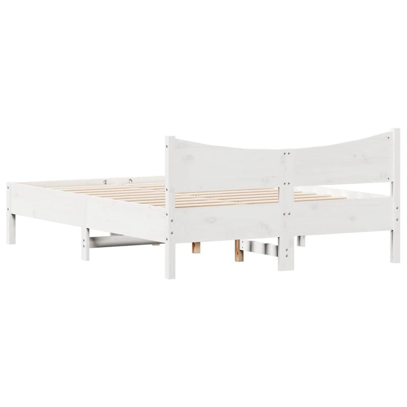 Bed Frame without Mattress White 140x200 cm Solid Wood Pine