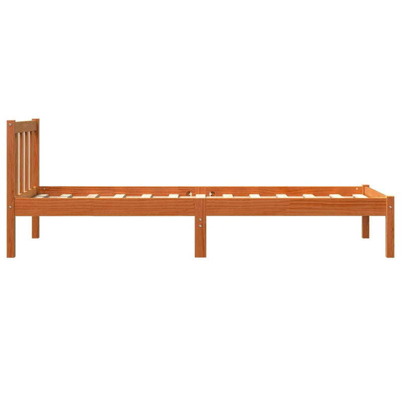 Bed Frame without Mattress Wax Brown 100x200 cm Solid Wood Pine