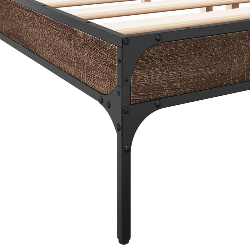 Bed Frame without Mattress Brown Oak 180x200 cm Super King