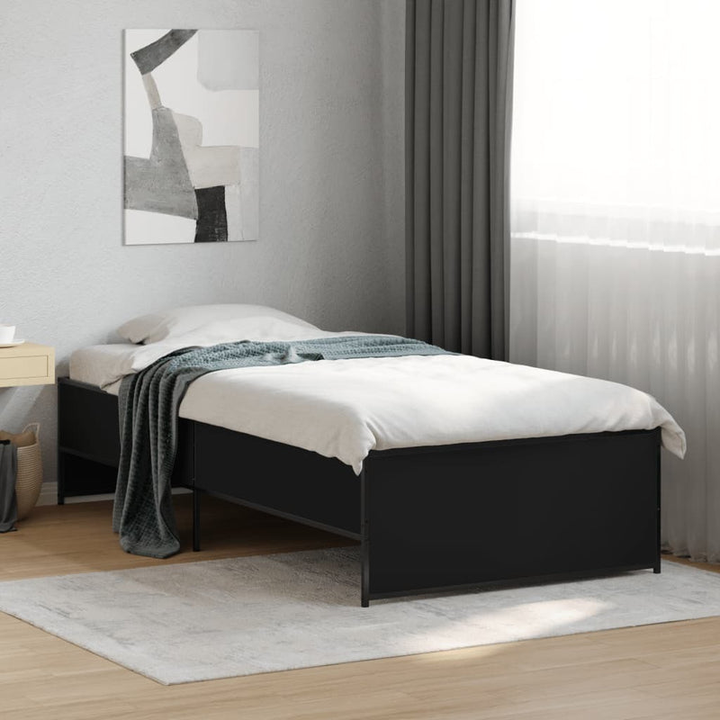 Bed Frame without Mattress Black 75x190 cm Small Single