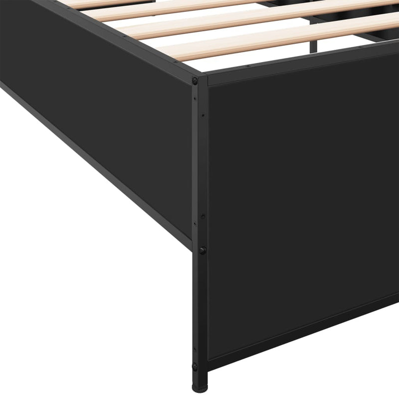 Bed Frame without Mattress Black 75x190 cm Small Single