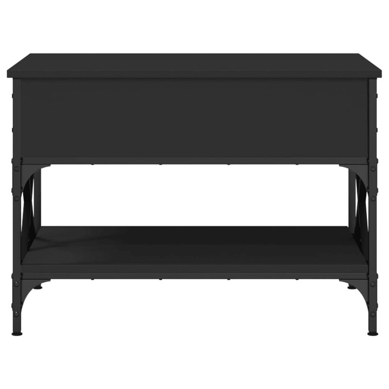 Coffee Table Black 70x50x50 cm Engineered Wood and Metal