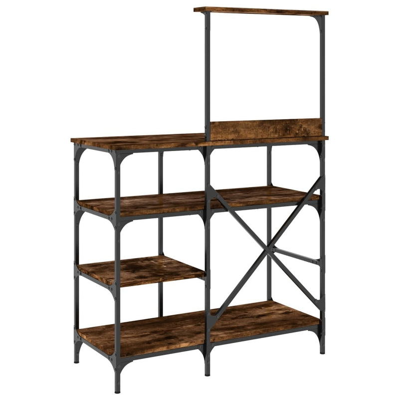 Baker's Rack Smoked Oak 90x40x132 cm Engineered Wood and Metal