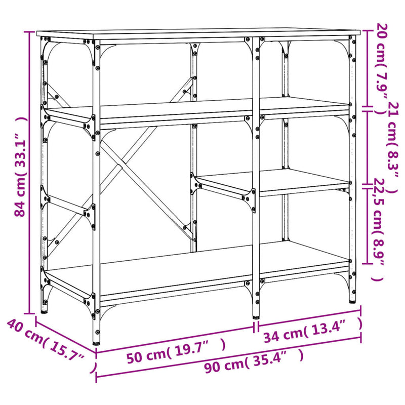 Baker's Rack Black 90x40x84 cm Engineered Wood and Metal