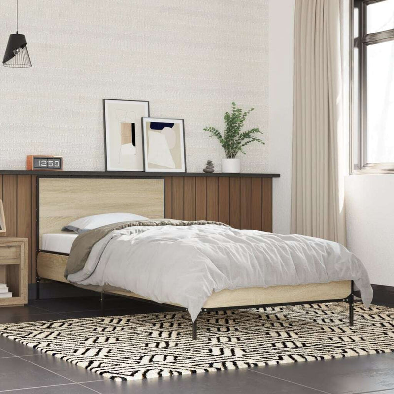 Bed Frame without Mattress Sonoma Oak 90x200 cm