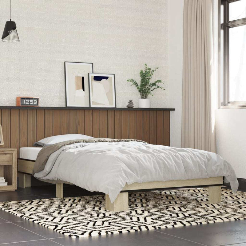 Bed Frame without Mattress Sonoma Oak 75x190 cm Small Single