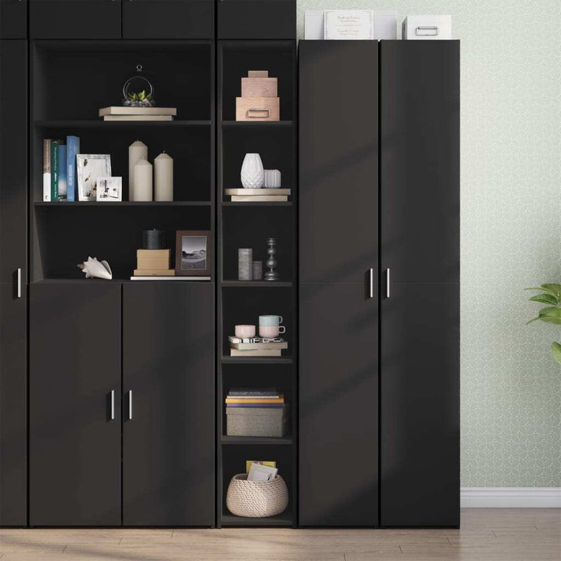 Highboard Black 30x41x185 cm Engineered Wood