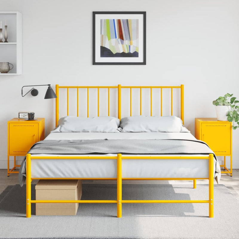 Bedside Cabinets 2 pcs Mustard Yellow 36x39x60.5 cm Steel