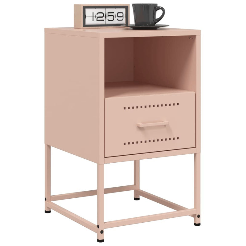 Bedside Cabinets 2 pcs Pink 36x39x60.5 cm Steel