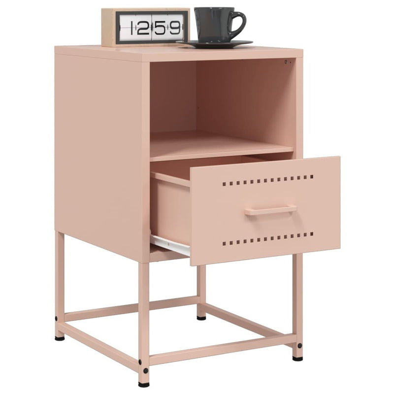 Bedside Cabinets 2 pcs Pink 36x39x60.5 cm Steel