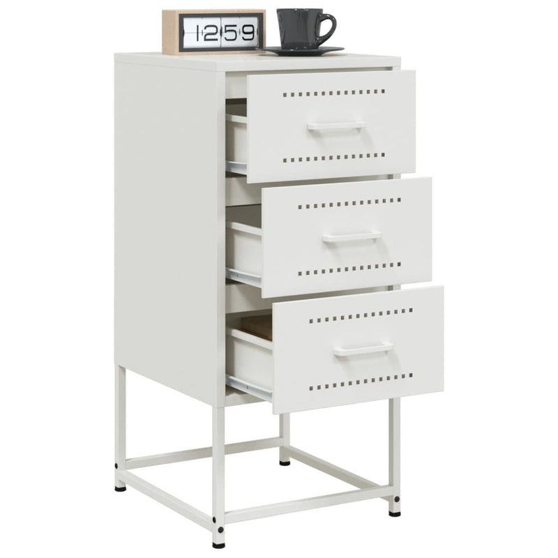 Bedside Cabinets 2 pcs White 36x39x78 cm Steel