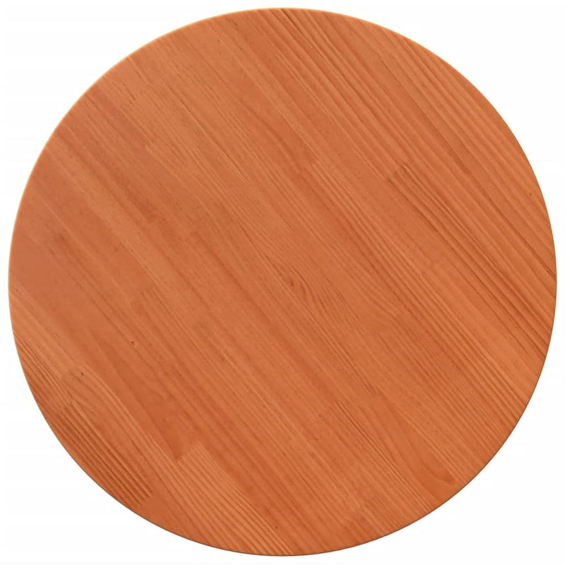 Table Top Round Wax Brown 60x2.5 cm Solid Wood Pine