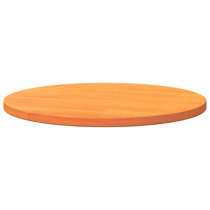 Table Top Round Wax Brown 60x2.5 cm Solid Wood Pine